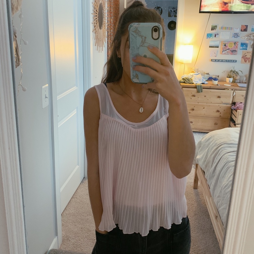 pink, flowy tank